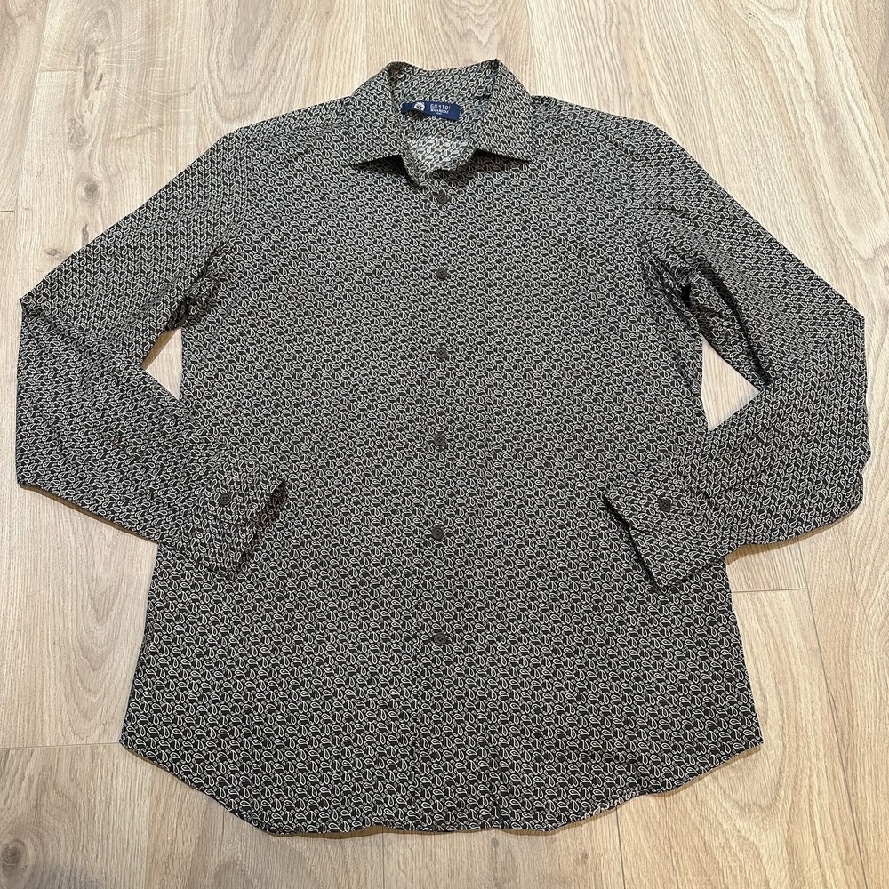 Giusto! Senza Regole Men's Long Sleeves Button Down Shirt Paisley Print Sz L 16"